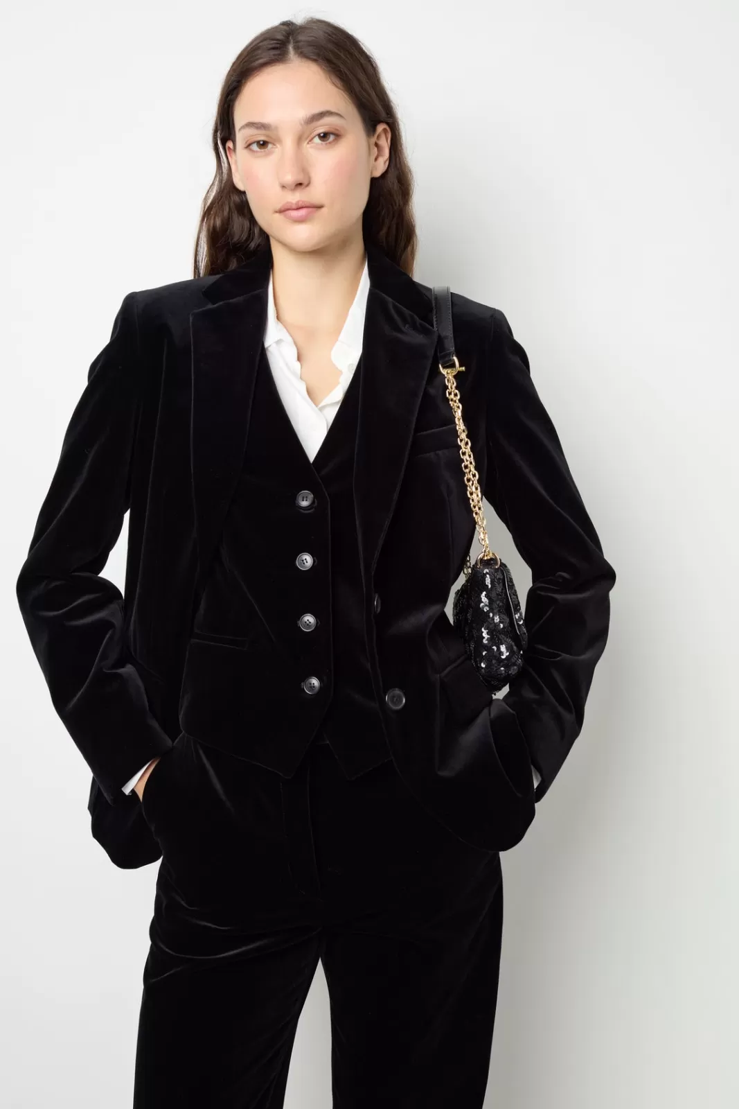 Gerard Darel Blazer droit en velours - MAEVA