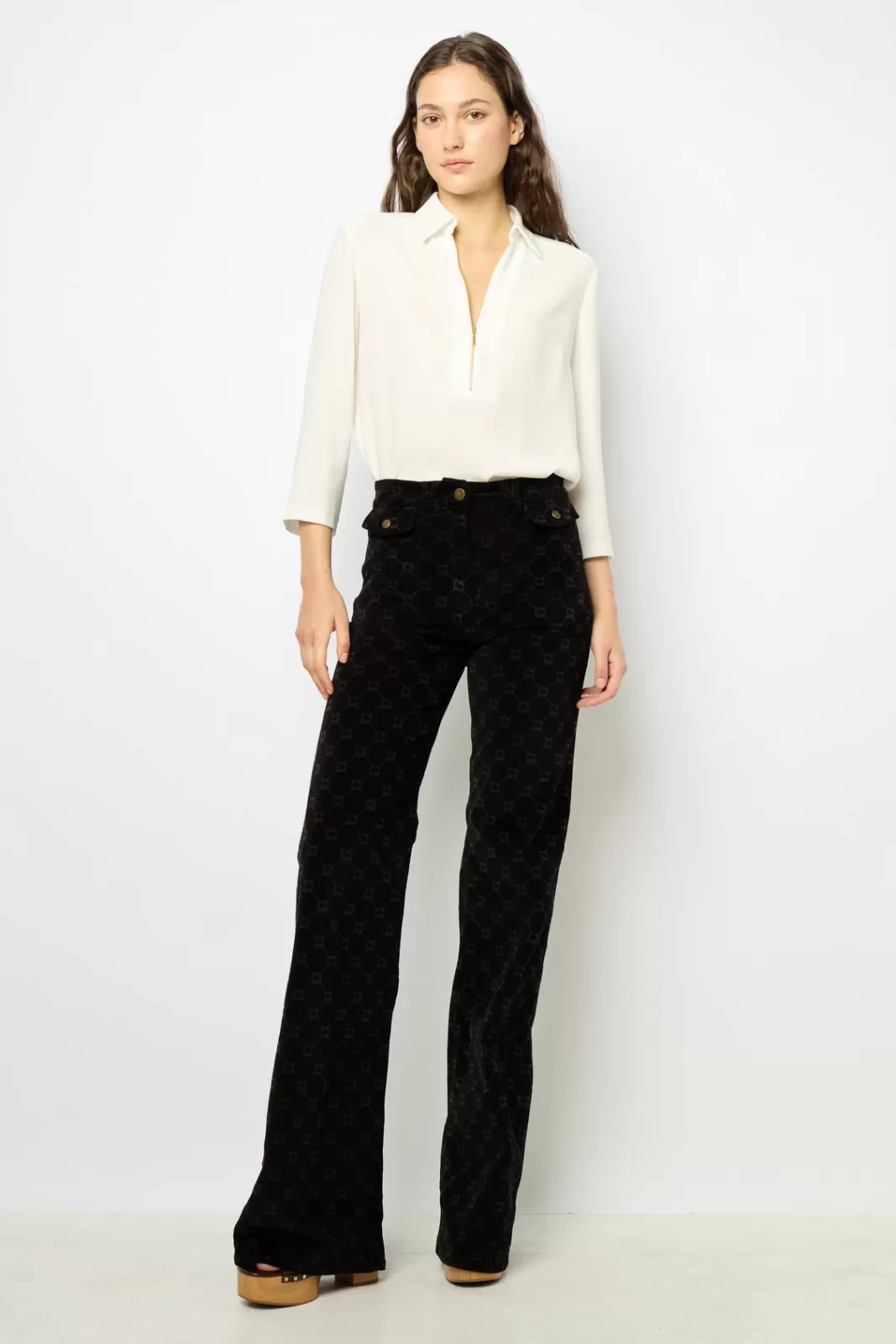 Gerard Darel Blazer droit en velours - MAEVA