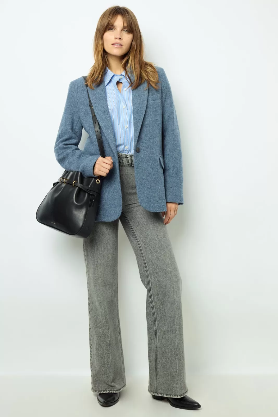 Gerard Darel Blazer uni en laine mélangée - MARINE