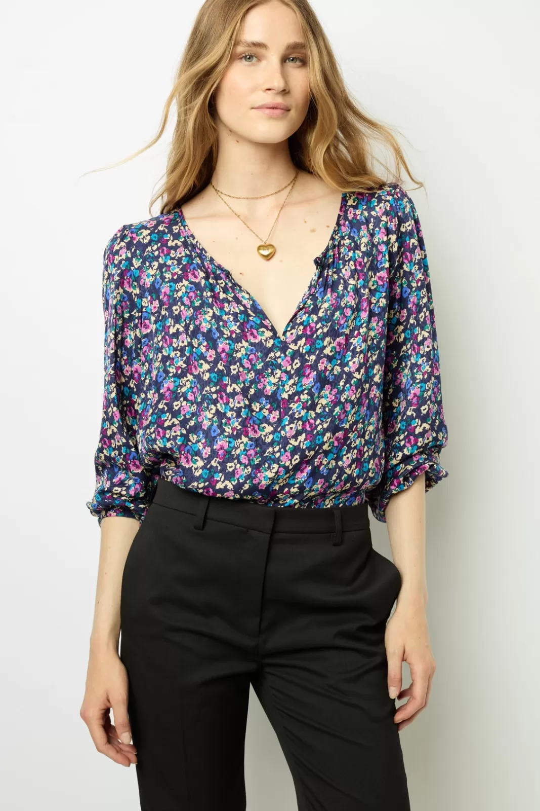 Gerard Darel Blouse fleurs et jacquard - BRITTANIA