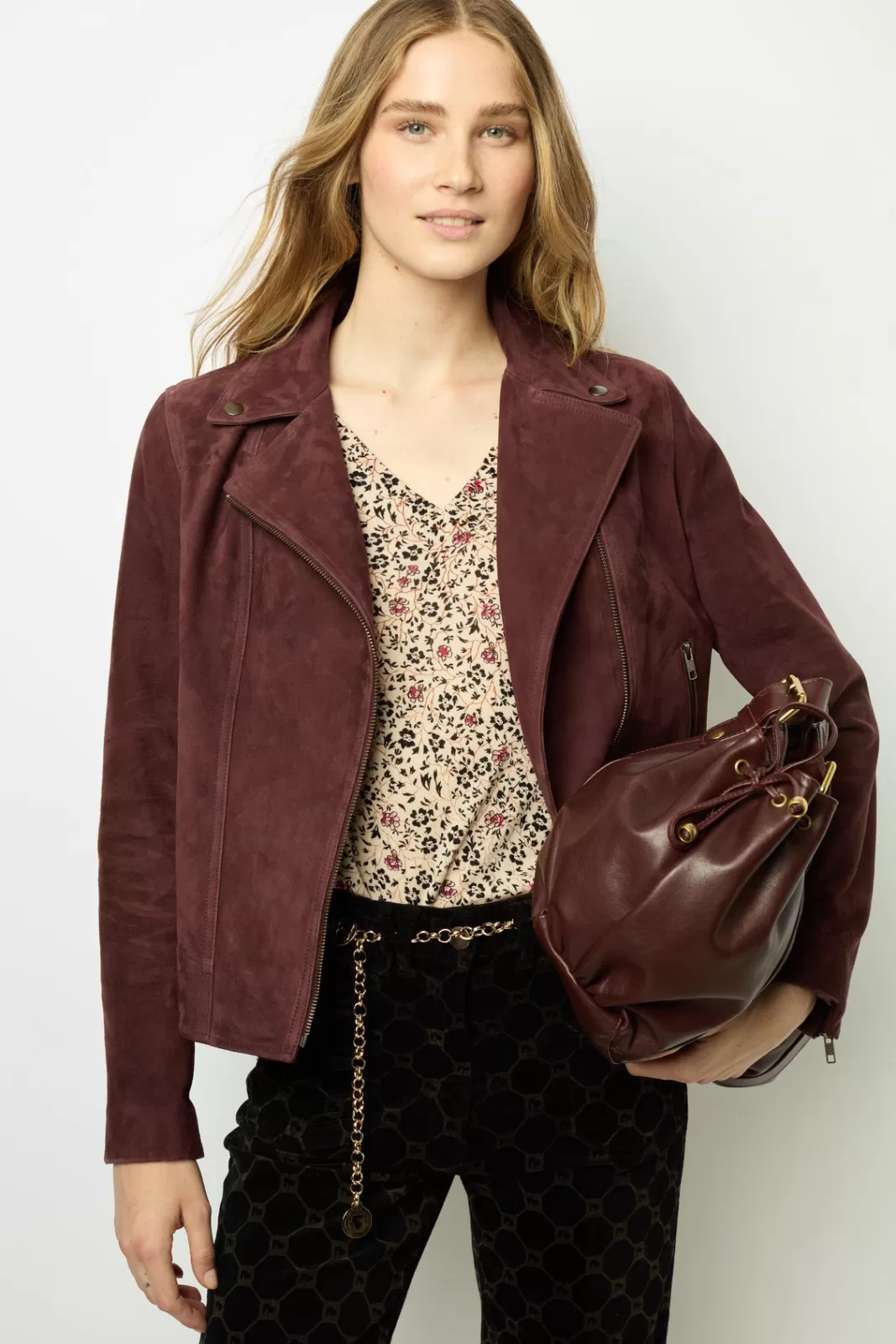 Gerard Darel Blouson en cuir velours - BERNARDE