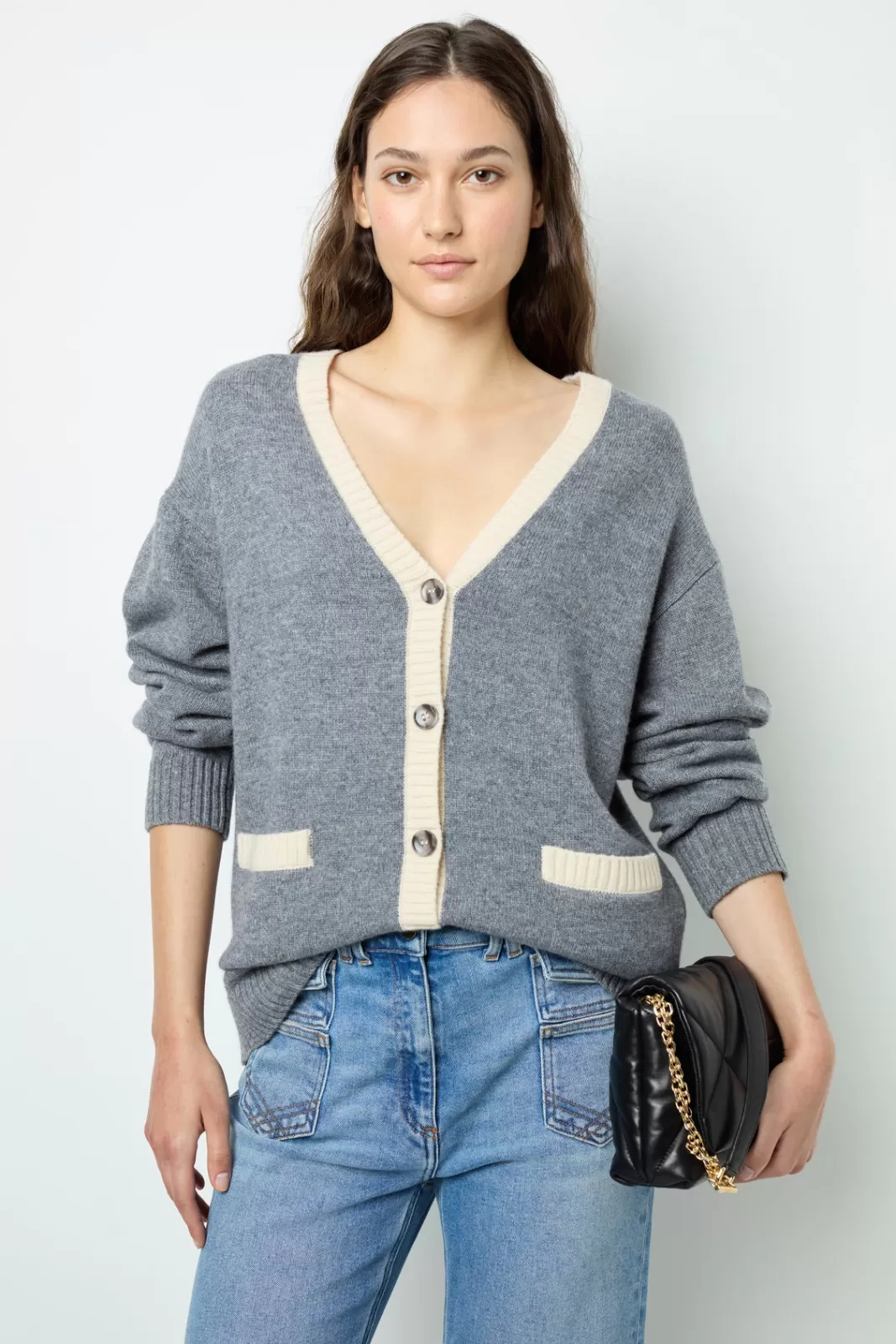 Gerard Darel Gilet bicolore en laine - JANNICE