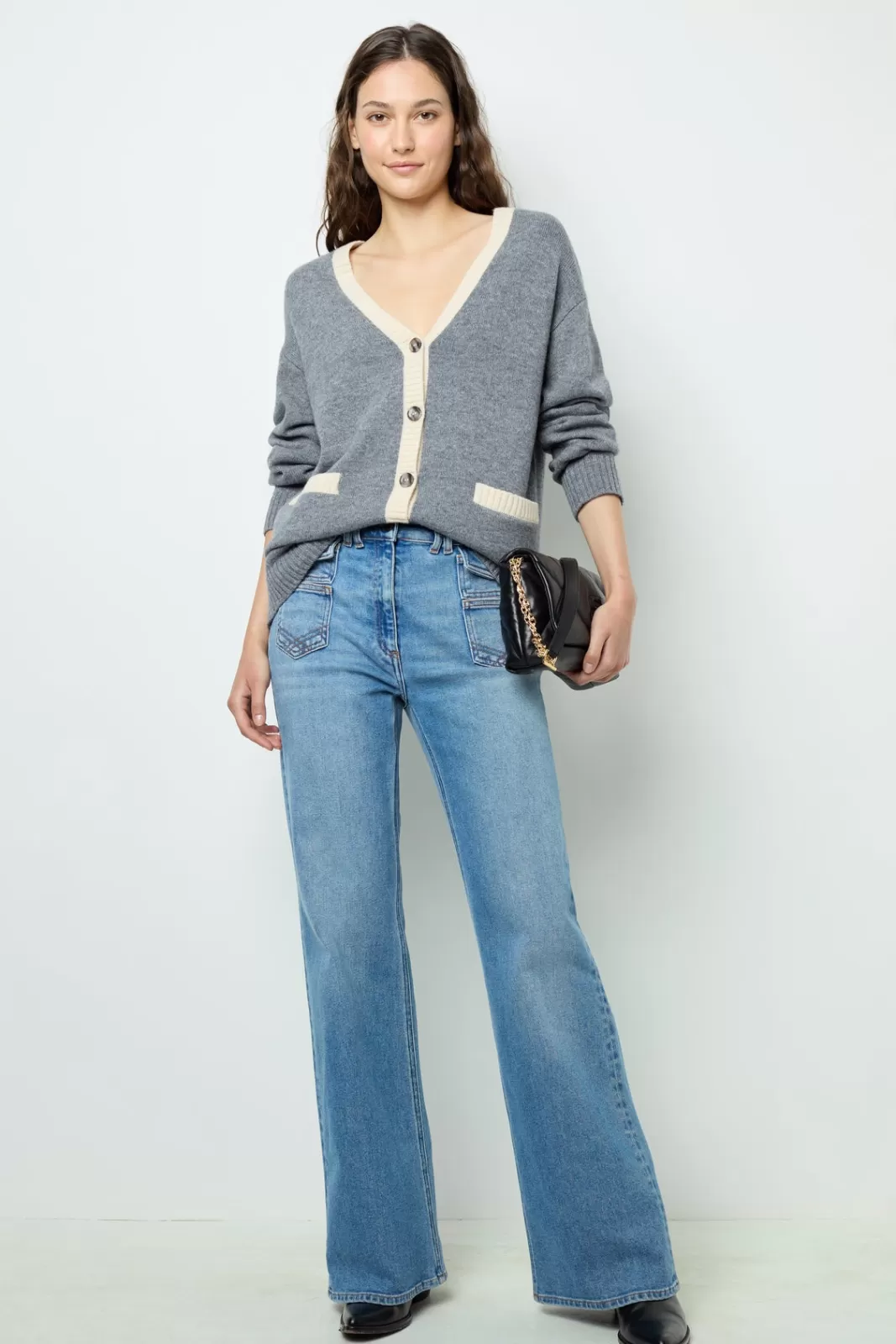 Gerard Darel Gilet bicolore en laine - JANNICE