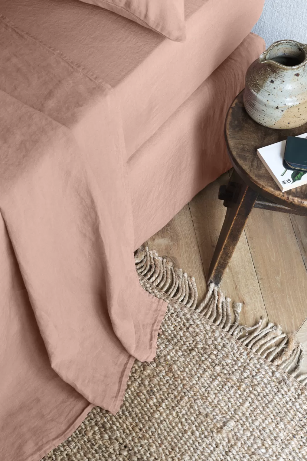 Gerard Darel Grand drap plat en lin lavé - rose ancien