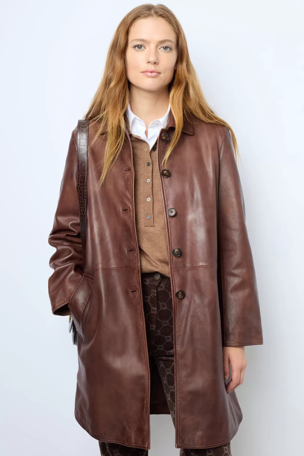 Gerard Darel Manteau en cuir d'agneau - LAYANE