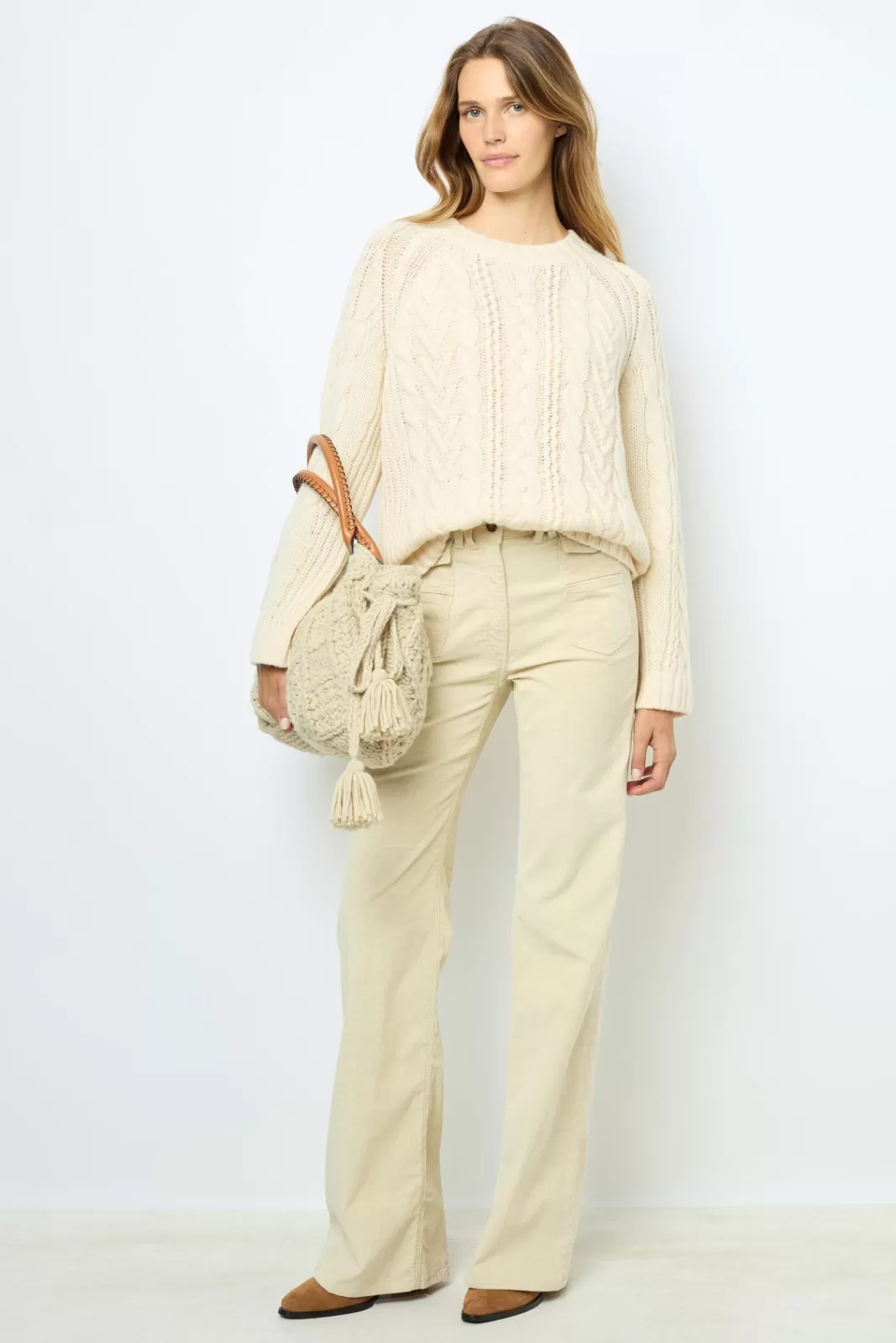 Gerard Darel Pantalon flare naturel en velours - ANNA