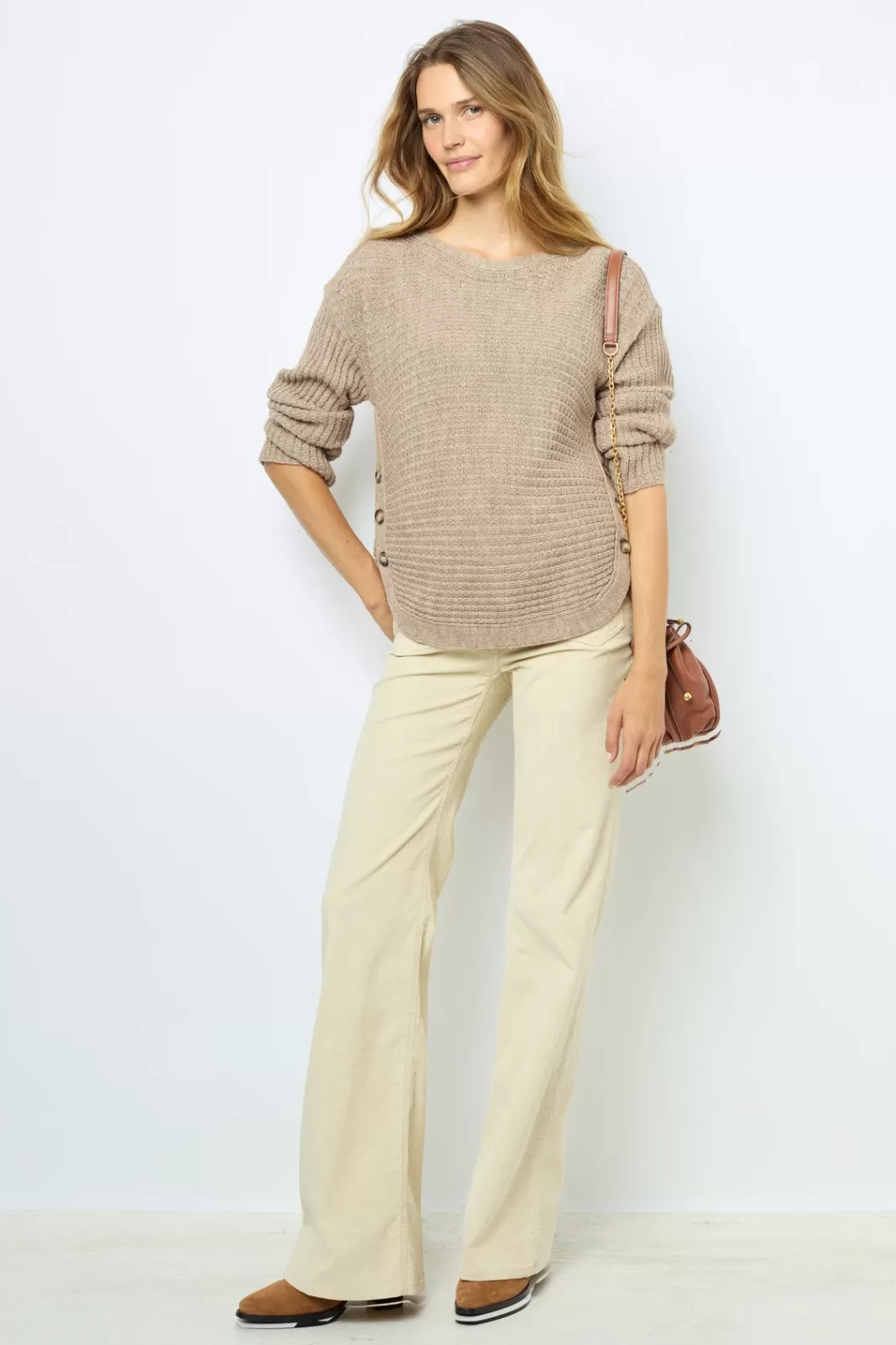 Gerard Darel Pantalon flare naturel en velours - ANNA