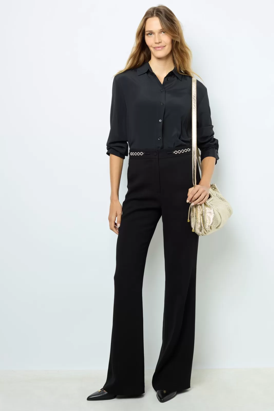 Gerard Darel Pantalon large et fluide à strass - NUALA