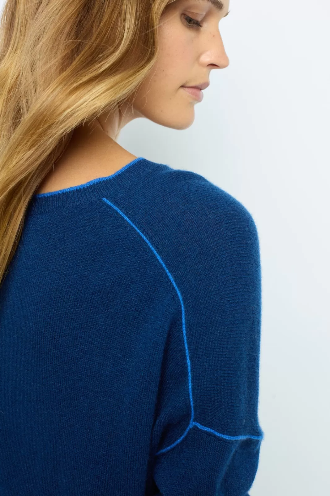 Gerard Darel Pull V en cachemire coutures colorées - LYME