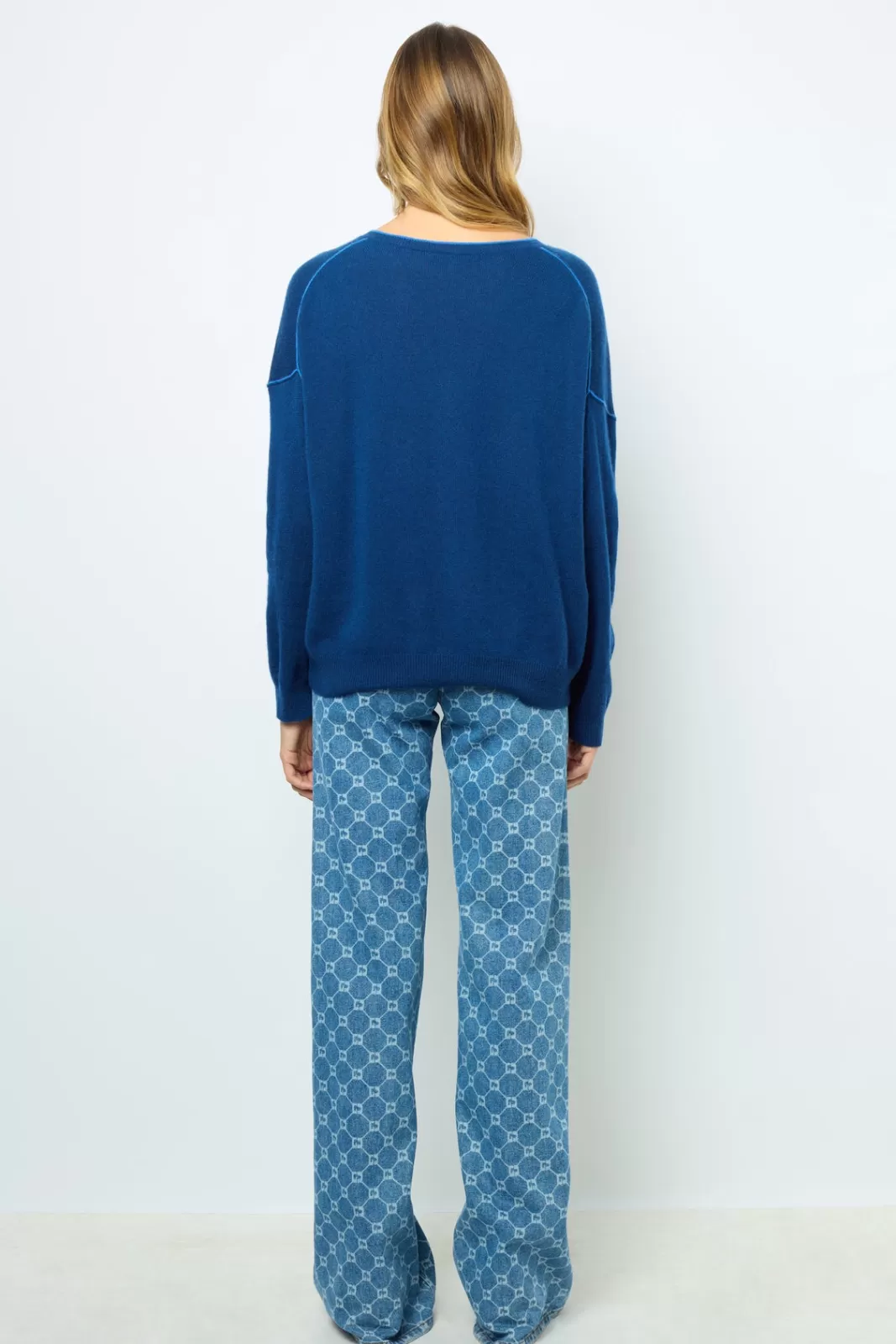 Gerard Darel Pull V en cachemire coutures colorées - LYME