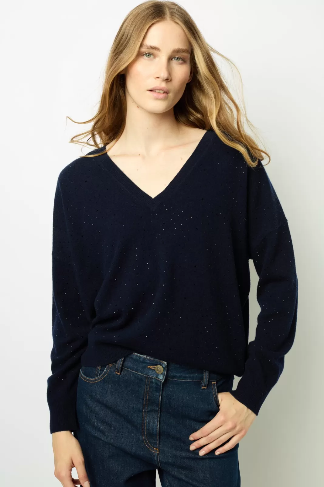 Gerard Darel Pull V en laine et strass - JOHANNE