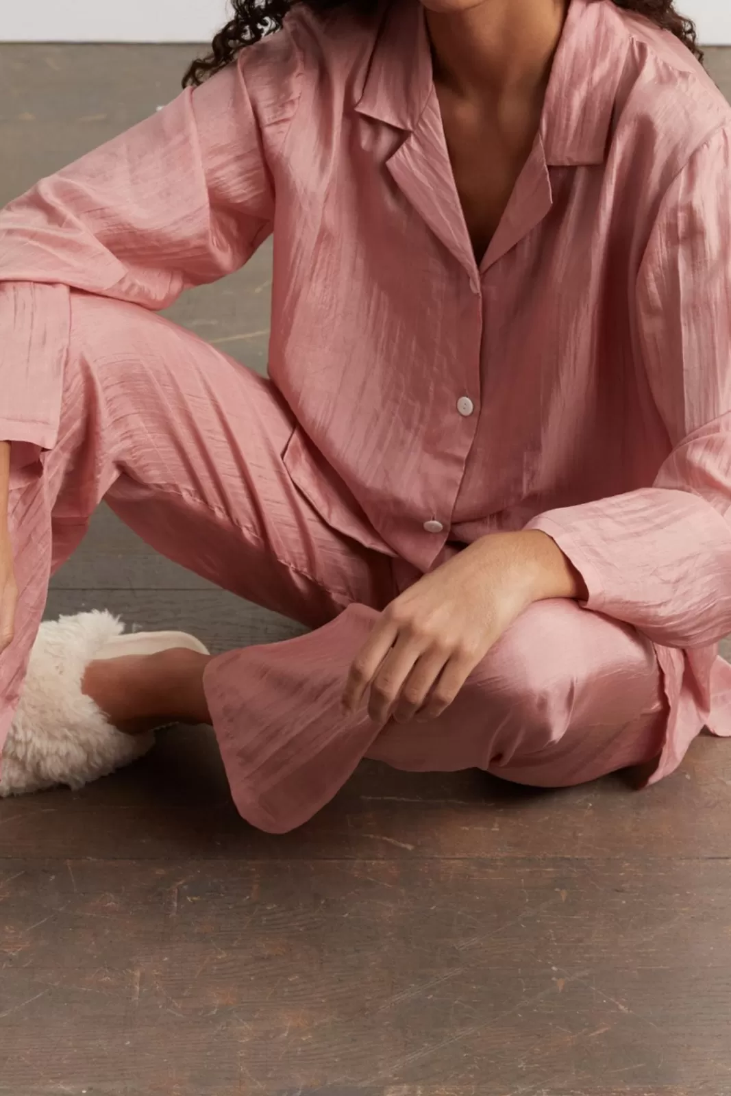 Gerard Darel Pyjama en soie - Vieux rose