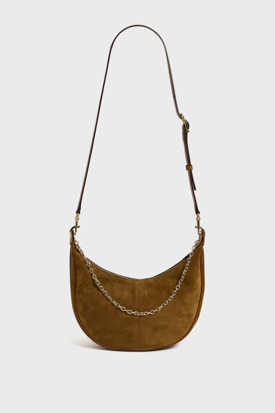 Gerard Darel Sac demi-lune en cuir velours - LE SUZANNE