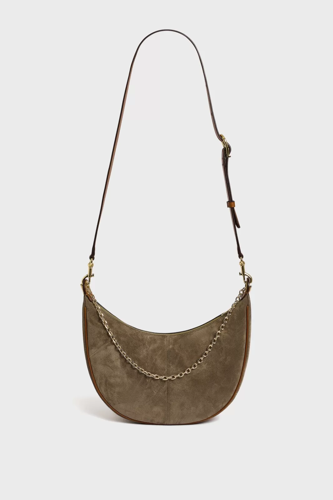 Gerard Darel Sac demi-lune en cuir velours - LE SUZANNE