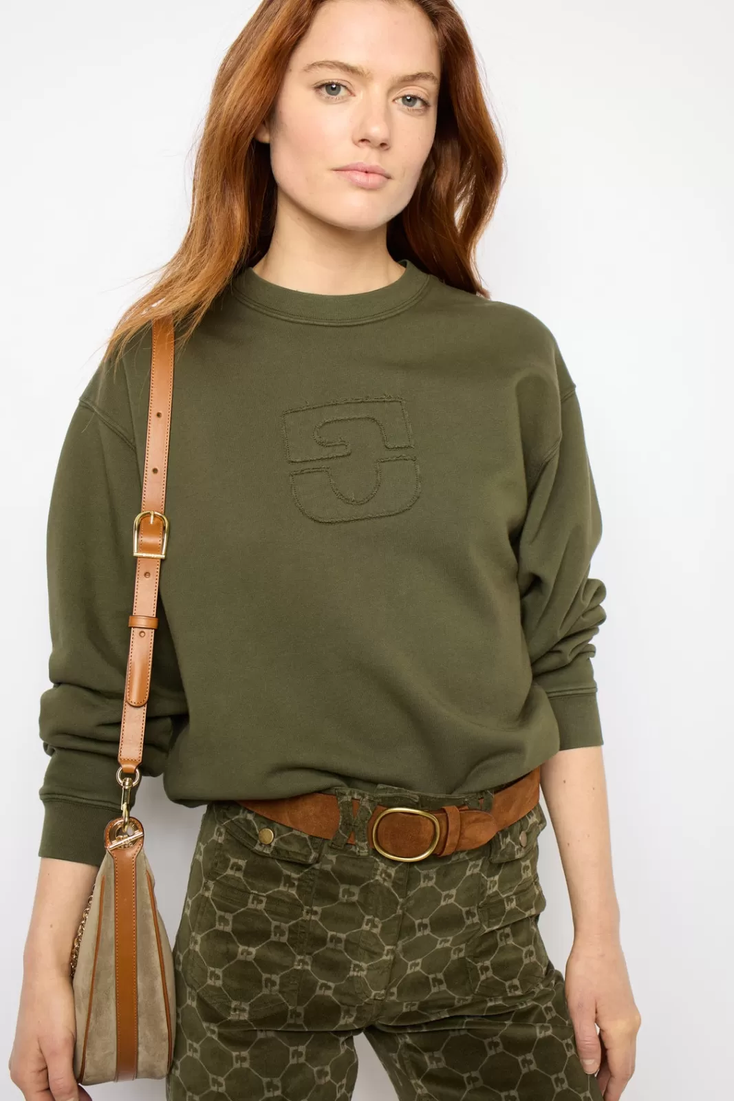 Gerard Darel Sweatshirt kaki à logo - ADRIENNE