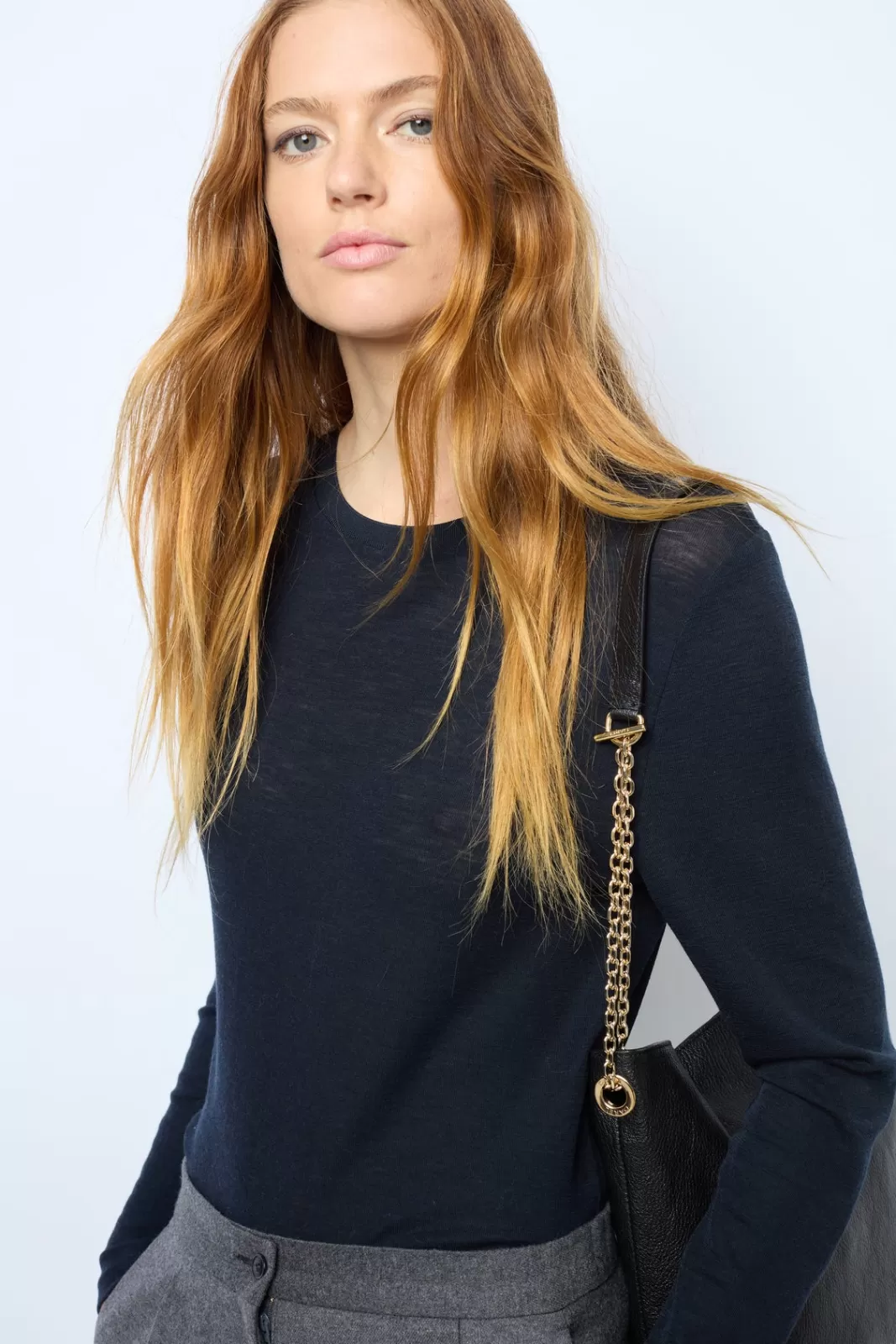 Gerard Darel T-shirt en laine fine unie - ATHENAIS